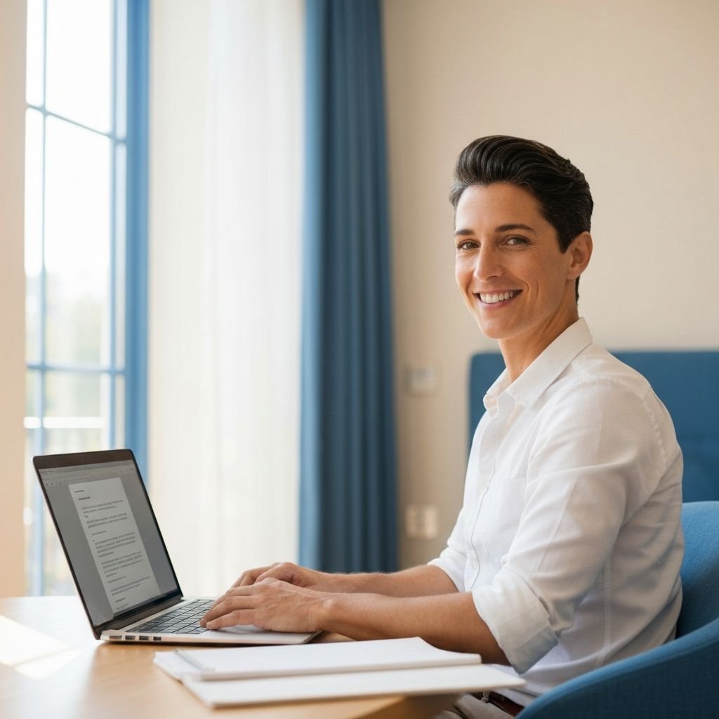 Pessoa em ambiente tranquilo realizando acompanhamento de saúde emocional
